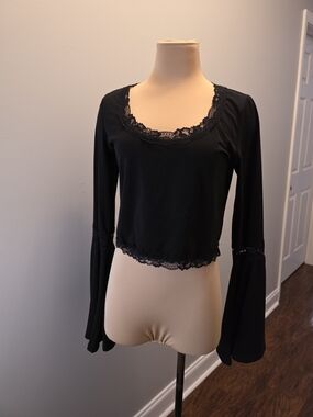 The Grave Girls Black Lace Plus Size Knit Top